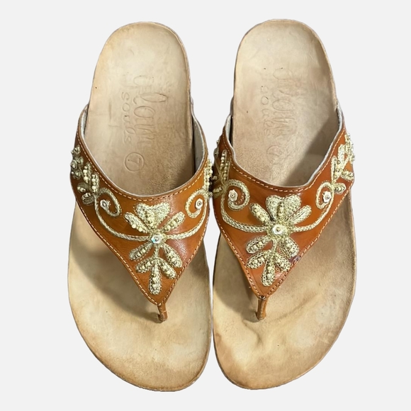 Glam Souls Beaded Embroidered Sandals Size 7 - Picture 2 of 16